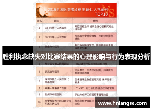 胜利执念缺失对比赛结果的心理影响与行为表现分析